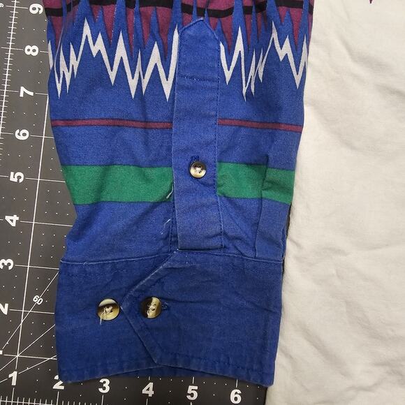 Vintage Alamosa Shirt XL 90s Brushpopper Style Aztec Western Cowboy Heavyweight - Picture 5 of 15